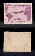 0657 REPUBBLICA - 1961 - 205 Lire Gronchi Rosa (921) - Gomma Integra - Cert. 1988 E.Diena (1.900) - Andere & Zonder Classificatie