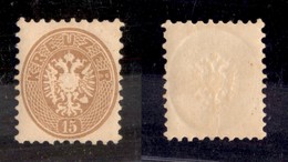0726 AUSTRIA - 1863 - 15 Kreuzer (34) - Gomma Integra - Molto Bello - Andere & Zonder Classificatie