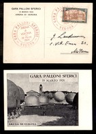 0940 POSTA AEREA - 1926 (19 Marzo) - Gara Palloni Sferici Verona - Cartolina Ufficiale Per Milano - Altri & Non Classificati