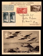1106 POSTA AEREA - 1933 (28 Marzo) - Roma Decennale Aeronautico - Cartolina Raccomandata Per Pisa - Altri & Non Classificati