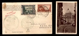 1114 POSTA AEREA - 1933 (30 Maggio) - Zeppelin - Volo Su Roma - Cartolina Per Vienna - Colla (Z11b) - Altri & Non Classificati