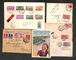 1234 POSTA AEREA - 1917/1948 - Lotto Di 5 Aerogrammi + 3 Cartoline (di Cui Una Nuova) Del Periodo - Da Esaminare - Altri & Non Classificati