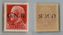 1276 GNR VERONA - 1944 - GNR Verona - 75 Cent (478iab Varietà L) Con Punto Piccolo Dopo G E Decalco - Gomma Integra - Ce - Altri & Non Classificati
