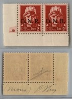 1286 GNR VERONA - 1944 - GNR Verona - 2 Lire (482) - Coppia Angolare Con Numero Di Tavola (...19) - Gomma Integra - Altri & Non Classificati