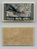 1423 GNR VERONA - 1944 - GNR Verona - 2 Lire Aeroespresso (125ccb - Aerea) Con Tre Punti Grossi - Traccia Di Linguella - - Altri & Non Classificati