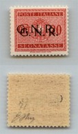 1447 GNR VERONA - 1944 - GNR Verona - 20 Cent (49b - Segnatasse) Con Doppia Soprastampa + Punti Grossi Dopo R - Gomma In - Altri & Non Classificati