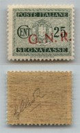 1458 GNR VERONA - 1944 - GNR Verona - 25 Cent (50dd - Segnatasse) Con Soprastampa Obliqua - Gomma Integra (200) - Altri & Non Classificati