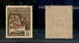 2133 EMISSIONI LOCALI - SAVONA - 1945 – Savona – 10 Cent Monumenti Distrutti Soprastampato (2dd) – Punto Dopo La N Più B - Andere & Zonder Classificatie