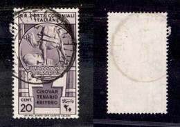 2200 COLONIE - EMISSIONI GENERALI - 1933 – 20 Cent Cinquantenario Eritreo (24) – Usato (40) - Otros & Sin Clasificación