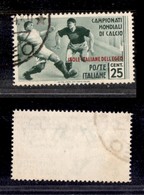 2235 COLONIE - EGEO - 1934 – 25 Cent Calcio Soprastampato (76) – Usato (130) - Altri & Non Classificati