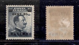 2242 COLONIE - EGEO  - CALIMNO – 1916 – 20 Cent Su 15 (8) – Ben Centrato – Nuovo Con Gomma - Altri & Non Classificati
