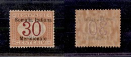 2319 COLONIE - SOMALIA - 1906 – 30 Cent Segnatasse Soprastampato (4) – Gomma Integra – Ben Centrato (210++) - Altri & Non Classificati