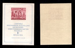 2382 GERMANIA - 1954 – Foglietto Esposizione Filatelica Berlino (unif.BF10) – Gomma Integra (50) - Andere & Zonder Classificatie