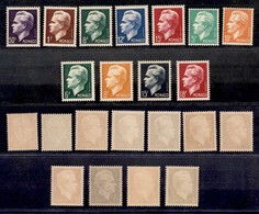 2452 MONACO - 1950/1951 – Effige Ranieri III (unif.344/350+365/368) – 2 Serie Complete Di 11 Valori – Gomma Integra (88) - Altri & Non Classificati