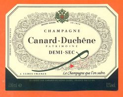 étiquette De Champagne Demi Sec Patrimoine Canard Duchene à Ludes - 75 Cl - Champagne