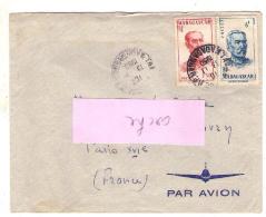 Colonie Lettre Enveloppe 009, Madagascar 1950 Tananarive Pour Paris Général Duchesne - Lettres & Documents