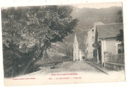 ***  65  *** -- RARE ---  éd Labouche - St Sauveur L'église Haute Pyrénées - Café Hotel -  Timbrée TTBE - Luz Saint Sauveur