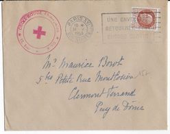 1943 - RED CROSS - CROIX-ROUGE - ENVELOPPE Du COMITE De PARIS => CLERMONT-FERRAND - PETAIN - Croce Rossa