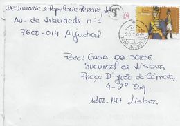 TIMBRES - STAMPS - MARCOPHILIE - PORTUGAL - LETTRE AVEC CODE À BARRES ET INSUFFISANCE DE TAUX PÉNALISÉ EN 69$00 - Storia Postale