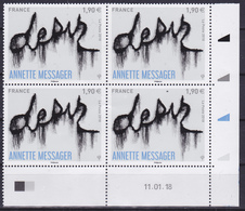 Coin Daté Neuf** Du 11.01.18 - Annette Messager - Timbres-poste Gommés - France 2018 - 2010-2019