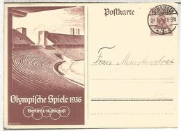 ALEMANIA REICH 1936 JUEGOS OLIMPICOS DE BERLIN ENTERO POSTAL - Sommer 1936: Berlin