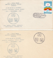 6229FM- ROMANIAN UNITARY STATE ANNIVERSARY, GREAT UNION, SPECIAL COVER AND POSTCARD, 1983, ROMANIA - Covers & Documents