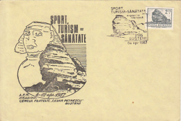 69828- BUCEGI MOUNTAINS SPHINX, SPORTS, TOURISM, HEALTH, SPECIAL COVER, 1987, ROMANIA - Covers & Documents