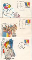 69829- ROMANIAN 1989 REVOLUTION ANNIVERSARY, SPECIAL COVER, 3X, 1990, ROMANIA - Covers & Documents