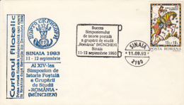 69831- SINAIA POSTAL HISTORY SYMPOSIUM, SPECIAL COVER, 1993, ROMANIA - Lettres & Documents
