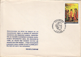 69835- CORNELIU COPOSU, POLITICIAN, KING MICHAEL QUOTE, SPECIAL COVER, 1996, ROMANIA - Brieven En Documenten