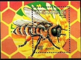 CONGO Abeilles, Bees, Abejas,  Yvert BF 61**. MNH. Dentelé, Perforate - Bienen