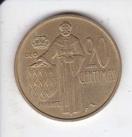 MONEDA DE MONACO DE 20 FRANCS DEL AÑO 1962 (COIN) RAINIER III - 1949-1956 Anciens Francs