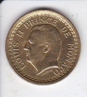 MONEDA DE MONACO DE 1 FRANC DEL AÑO 1945 (COIN) LOUISE II - 1922-1949 Louis II