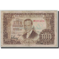 Billet, Espagne, 100 Pesetas, 1953, 1953-04-07, KM:145a, B - 100 Pesetas