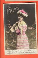 GBM-22  Sainte-Catherine, FEmme En Robe Rose Et Fleurs. Circulé Sous Enveloope. En 1907 - Santa Caterina