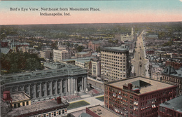 Antique Postcard 1905-1910 - Indianapolis Indiana - Northeast From Monument Place - Written - 2 Scans - Indianapolis