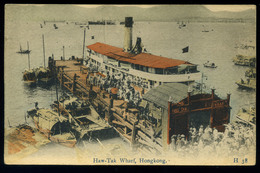 92444 HONGKONG 1920. Cca. Haw-Tak Wharf, Régi Képeslap - Chine (Hong Kong)