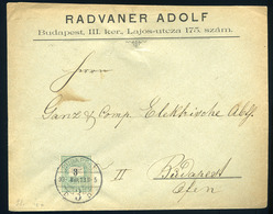 91073 BUDAPEST 1899. Céges Helyi Krajcáros Levél, Radvaner Adolf - Gebraucht