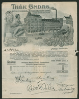 91573 THÉK Endre , Bútor-zongora épületmunkák Gyára, 4 Oldalas Zongora árjegyzék, 1912. Budapest  /  Endre THÉK, Furnitu - Reclame