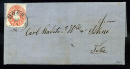 92938 MÓR 1861. Szép 5kr-os Levél , Tartalommal, Tatára Küldve  /  MÓR 1861 Nice 5k Letter With Cont. To Tata - Storia Postale