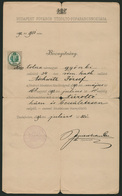 91585 BUDAPEST 1892. Tűzoltó Bizonyítvány, Ritka Dokumentum  /  BUDAPEST 1892 Firefighter Certification, Rare Document - Revenue Stamps