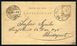 91020 1892. Díjjegyes Levlap, Resicza-Vojtek Mozgóposta Bélyegzéssel - Postal Stationery