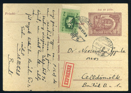 91022 BUDAPEST 1953. Expressz, Kiegészített Díjjegyes Levlap - Postwaardestukken