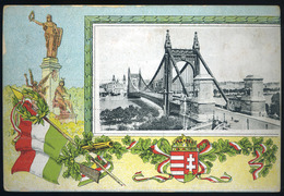 91308 BUDAPEST 1915. Erzsébet Híd, Régi Képeslap  /  BUDAPEST 1915 Erzsébet Bridge Vintage Pic. P.card - Ungarn