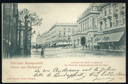 91283 BUDAPEST 1899. Andrássy út, Pikler Kávéház, Régi Képeslap  /  BUDAPEST 1899 Andrássy Rd. Pikler Café, Vintage Pic. - Ungarn