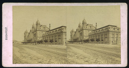91261 BUDAPEST 1890. Cca. Nyugati Pályaudvar, Régi Sztereó Fotó , Calderoni és Társa  18*9 Cm - Other & Unclassified