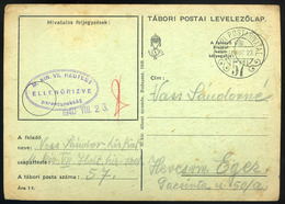 91269 II. VH  1940. Tábori Posta Levlap, M.Kir. VII. Hadtest  Bélyegzéssel - Used Stamps