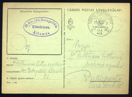 91270 II. VH  1941. Tábori Posta Levlap, M.Kir. VII. 104. Betegellátó Állomás  Bélyegzéssel - Gebraucht