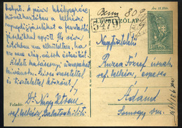 91326 BALATONKILITI 1945.12. Kp. Bérmentesítésű Inflációs Levlap Ádándra Küldve - Used Stamps