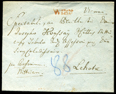 92857 1832. Levél, Piros Bécs Bélyegzéssel Kvassay Józsefnek Küldve Lehotára   /  1832 Letter Red Vienna Pmk To József K - ...-1850 Prephilately